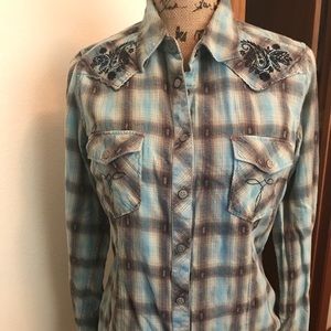 Ryan Michael button down shirt worn once.  Sz M